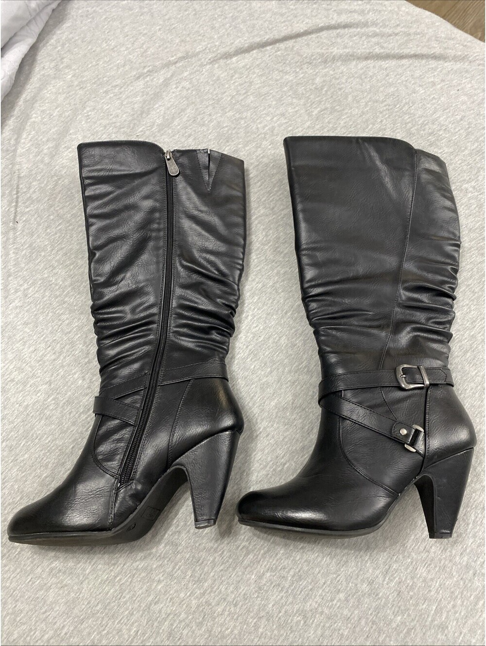 Black Over the Calf Sexy Dressy Boots Jessica Cline Carefree Women's 8.5